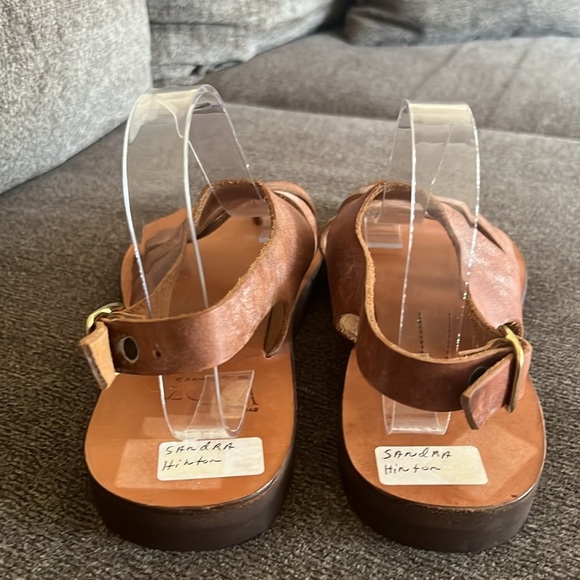 Zora by St Thomas Hand Made Brown Leather Sandals Size 8 - Picture 4 of 16